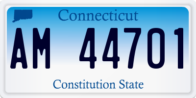 CT license plate AM44701