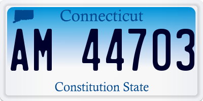 CT license plate AM44703