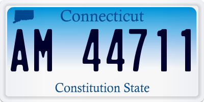 CT license plate AM44711