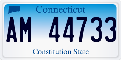 CT license plate AM44733