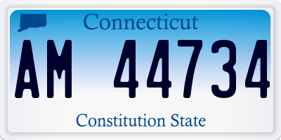 CT license plate AM44734