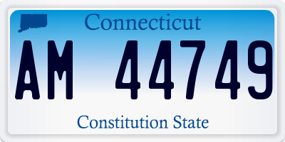 CT license plate AM44749