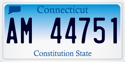 CT license plate AM44751