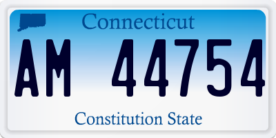 CT license plate AM44754
