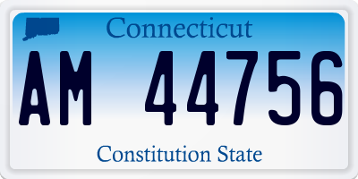 CT license plate AM44756