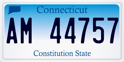 CT license plate AM44757