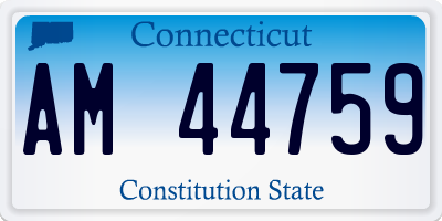 CT license plate AM44759