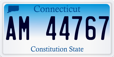 CT license plate AM44767