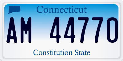 CT license plate AM44770