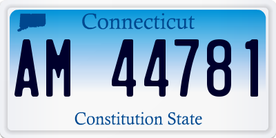 CT license plate AM44781