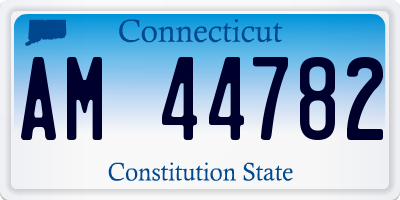 CT license plate AM44782