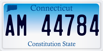 CT license plate AM44784