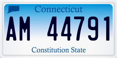 CT license plate AM44791