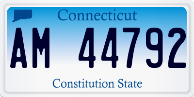 CT license plate AM44792