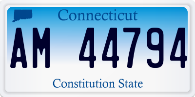 CT license plate AM44794
