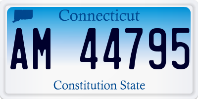 CT license plate AM44795