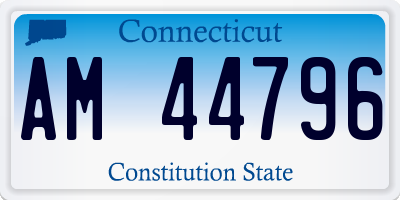 CT license plate AM44796