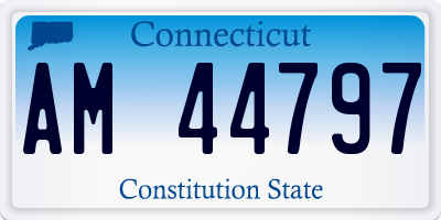 CT license plate AM44797