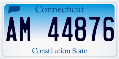 CT license plate AM44876