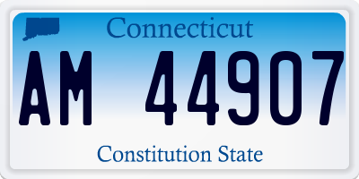 CT license plate AM44907