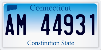 CT license plate AM44931