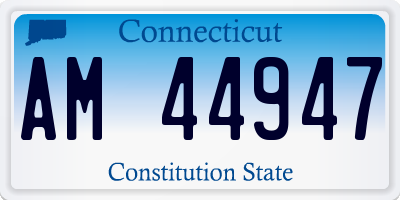 CT license plate AM44947