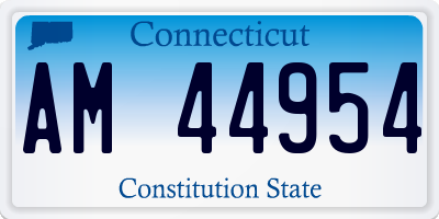 CT license plate AM44954