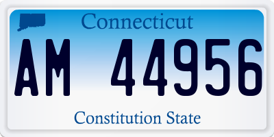 CT license plate AM44956