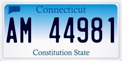 CT license plate AM44981