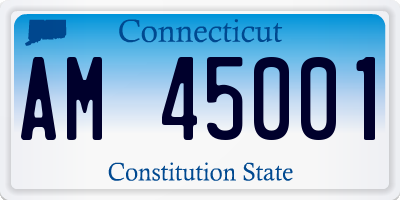 CT license plate AM45001