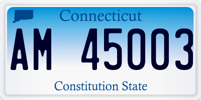 CT license plate AM45003