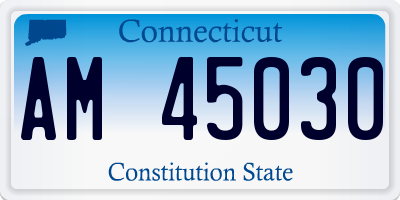 CT license plate AM45030