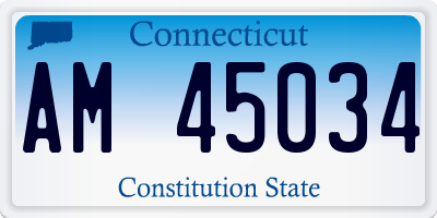 CT license plate AM45034