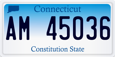 CT license plate AM45036