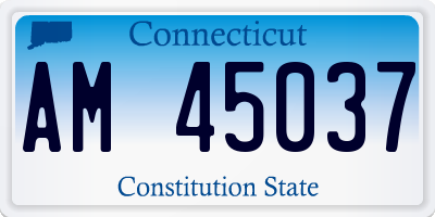 CT license plate AM45037