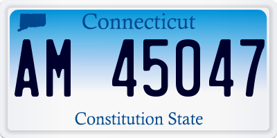 CT license plate AM45047