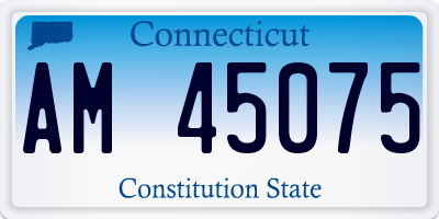 CT license plate AM45075