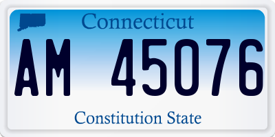 CT license plate AM45076