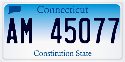 CT license plate AM45077