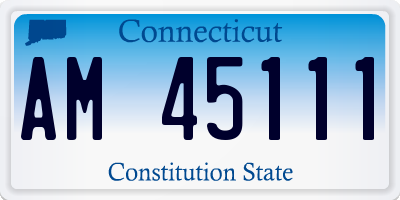CT license plate AM45111
