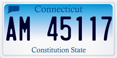 CT license plate AM45117