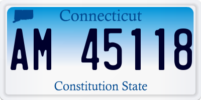 CT license plate AM45118