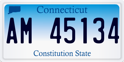 CT license plate AM45134