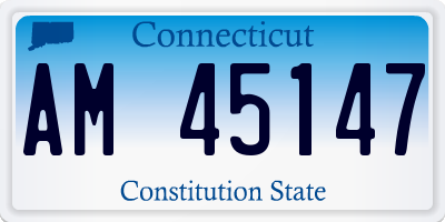 CT license plate AM45147