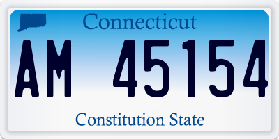 CT license plate AM45154