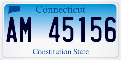 CT license plate AM45156