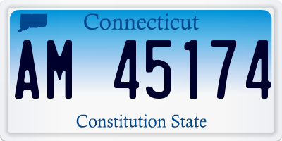 CT license plate AM45174