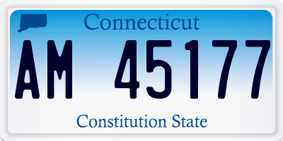 CT license plate AM45177