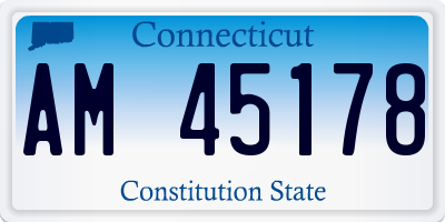 CT license plate AM45178