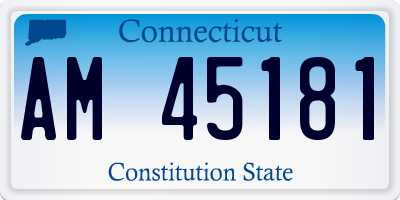 CT license plate AM45181